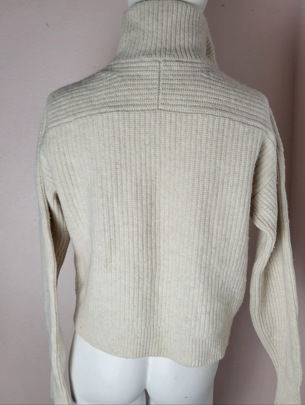 Everlane The Felted Merino Wool Half-Zip Sweater in Oatmeal - Size S - Picture 8 of 10